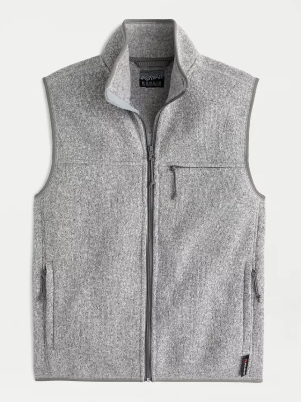 J. Crew Nordic Vest in Polartec Sweater Fleece Gray Zip Up